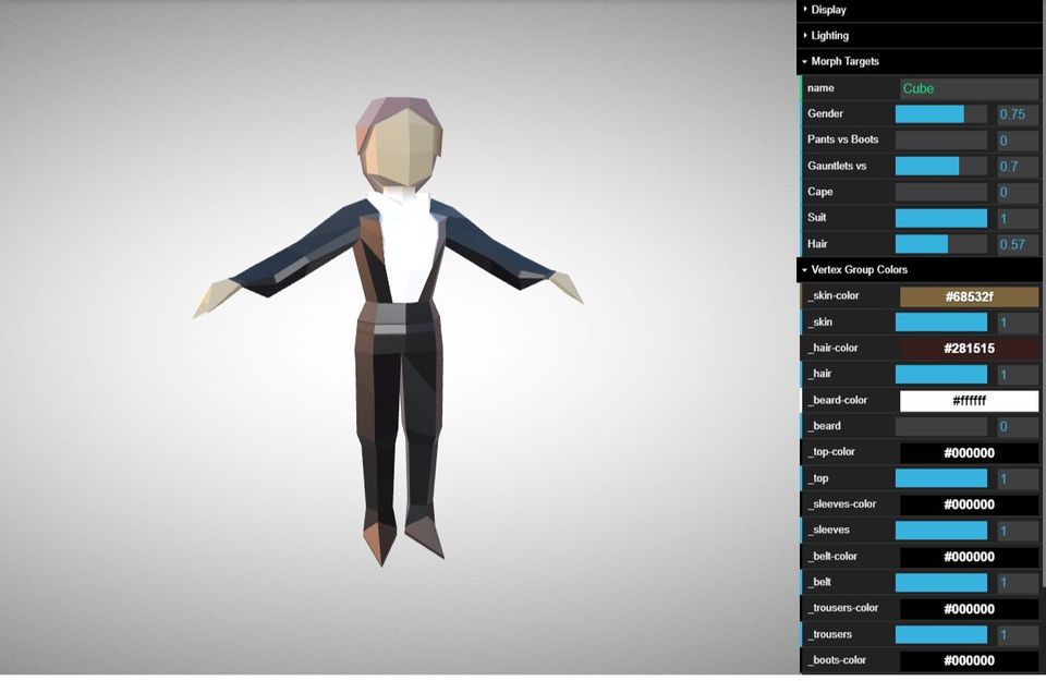 Characters: Designing Customizable Colors in Blender & Three.js